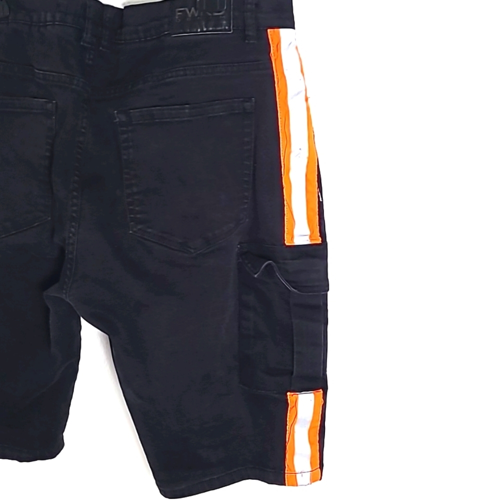 FWRD Black and Orange Cargo Shorts, Size 44